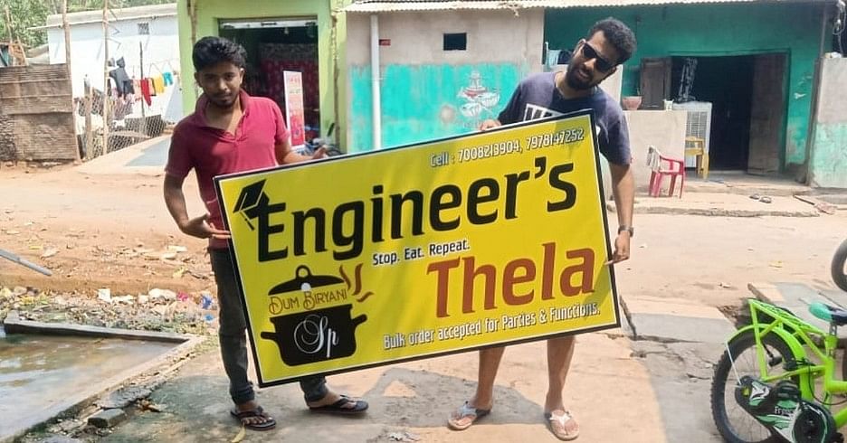 Odisha Engineers with their Biryani Thela Poster in Hand