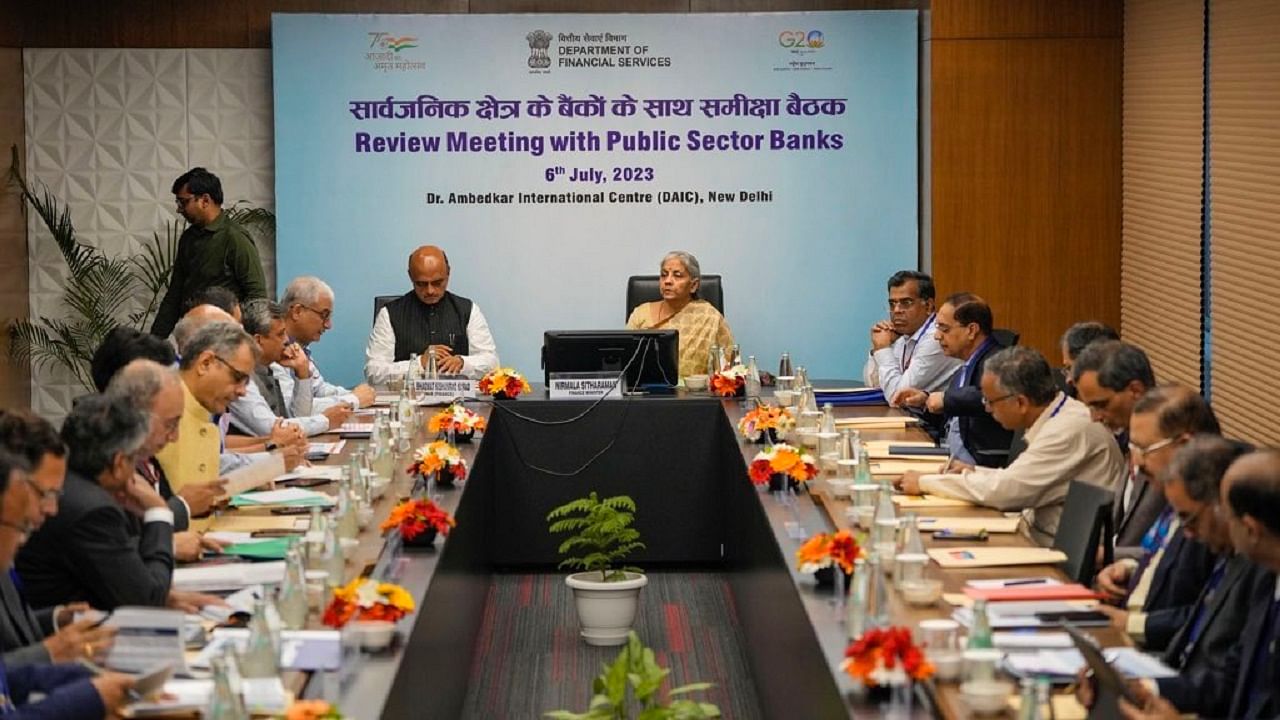 Sitharaman also urged banks to address business model risks through robust risk management practices and efficient asset liability management. (Photo Courtesy- Twitter/Ministry of Finance)