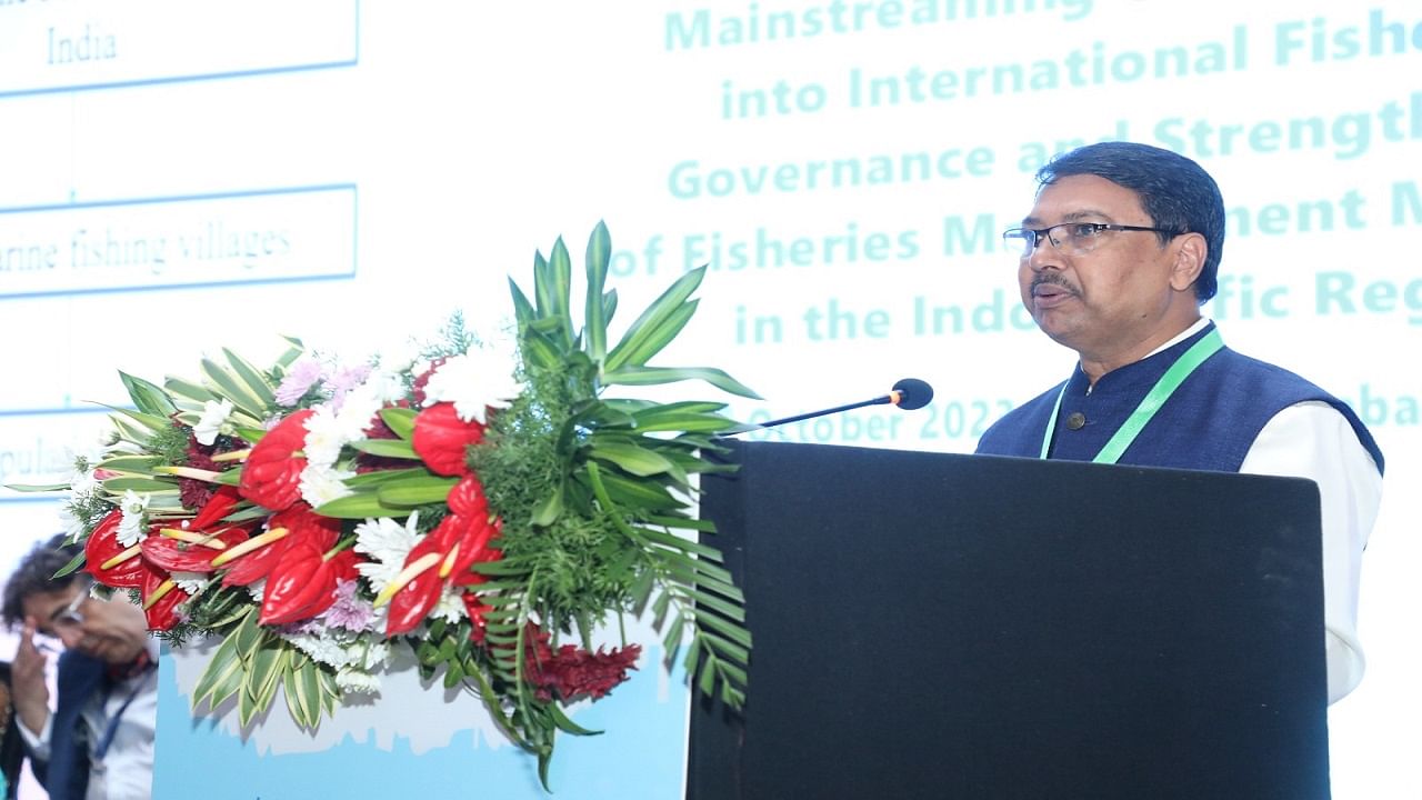 Dr J K Jena, Deputy Director General of Indian Council of Agricultural Research (ICAR) at the inauguration of the three-day global conclave on climate change into international fisheries governance in Mahabalipuram.