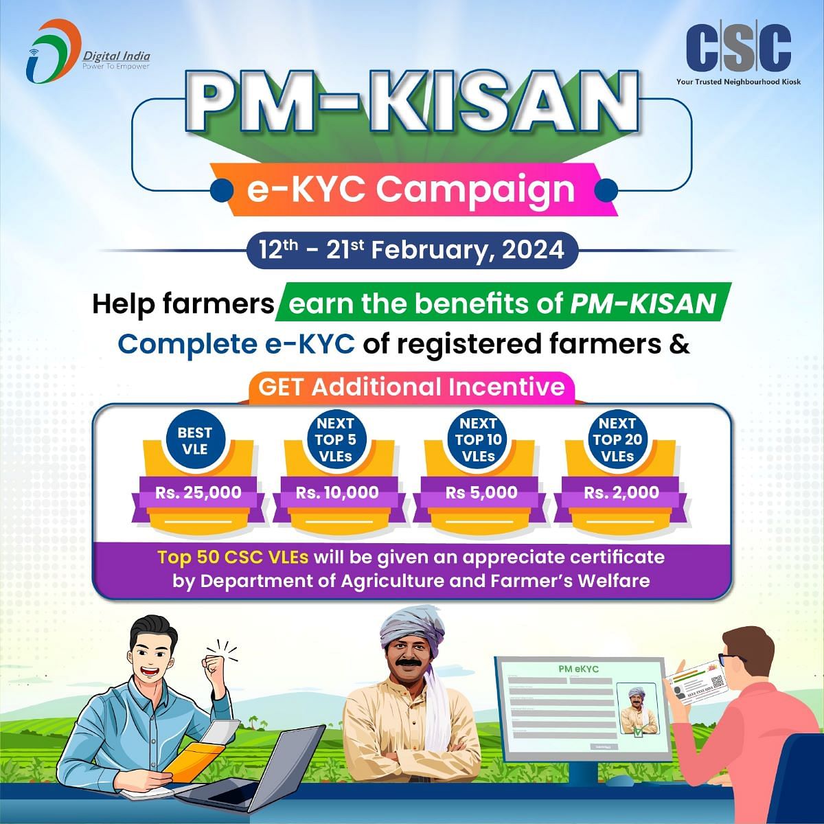 PM-KISAN: CSC Launches e-KYC Campaign to Ensure Farmers Get Dues, says Sanjay Rakesh MD & CEO of CSC SPV (Photo Source:  @CSCegov_/X)